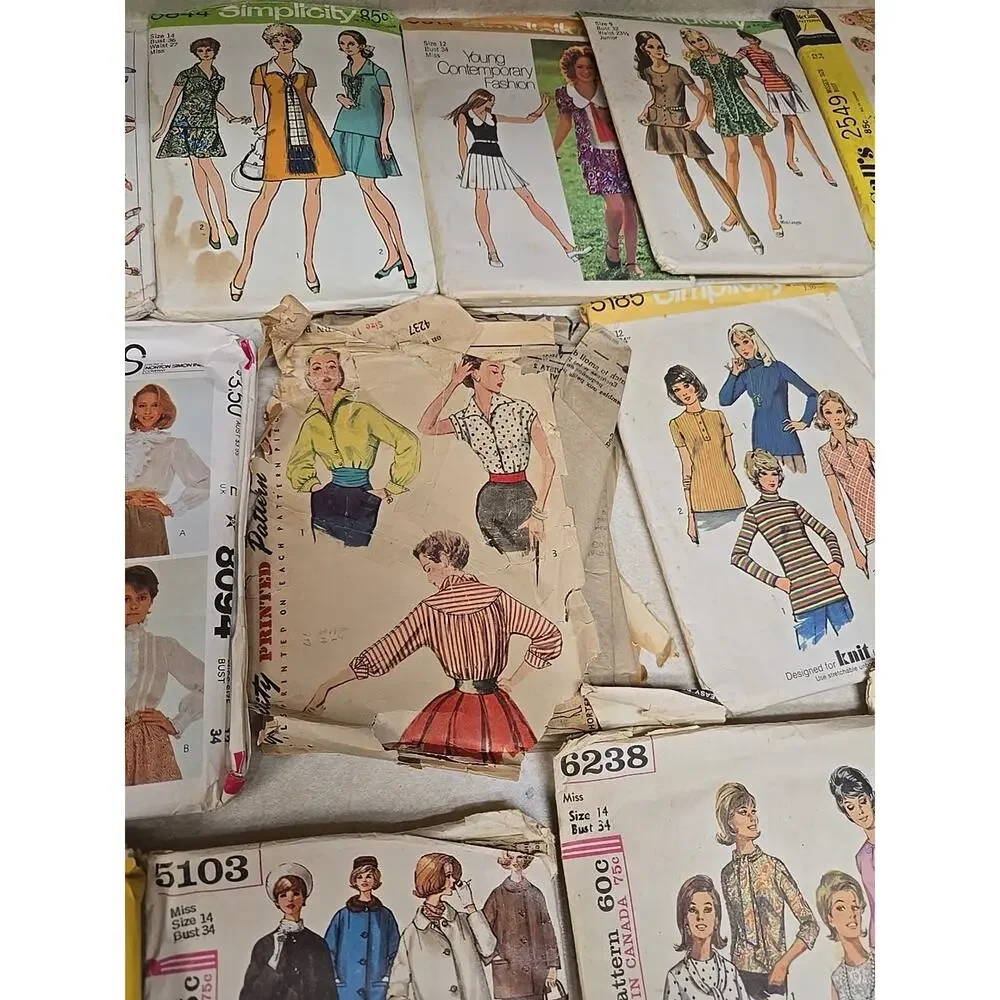 Lot Vtg Simplicity‎ McCall's Butterick Shirt Dress Jacket Womans Sewing Patterns